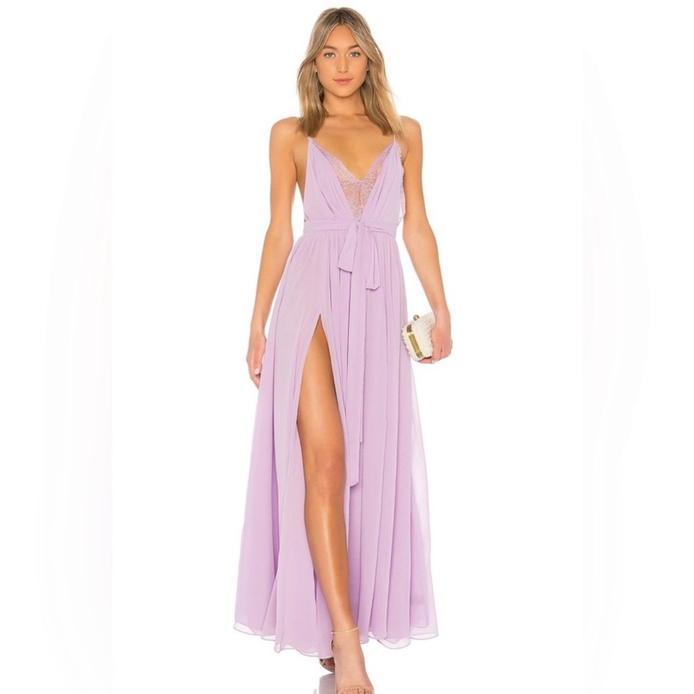 Michael Costello x REVOLVE Justin Dress Gown in Lavender Maxi Size M